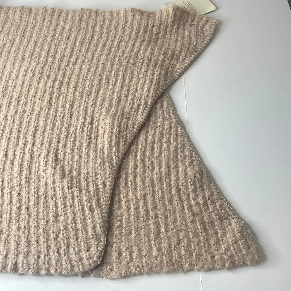 Free People Ripple Recycled Blend Blanket Scarf Barely Grey